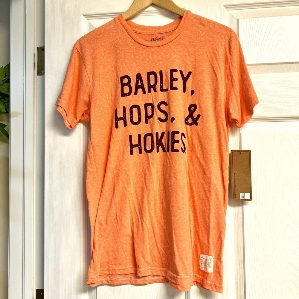 NWT Retro Brand Comfort Tri-Blend Unisex Streaky Orange Tee size M